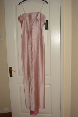 Pink Satin Evening Dress with fishtail