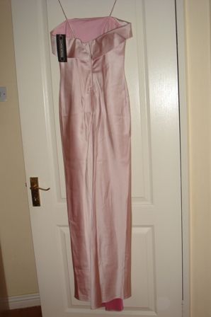Pink Satin Evening Dress with fishtail