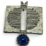 Mid Century Brutalist Silver Pendant with Sodalite Image 2