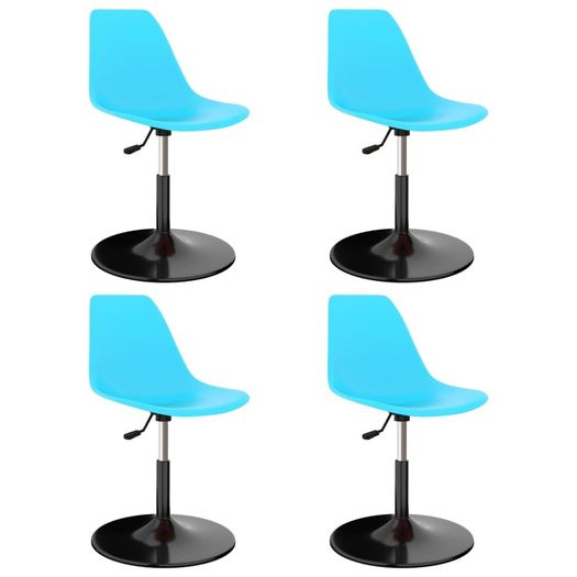 Swivel Dining Chairs 4 pcs Blue PP