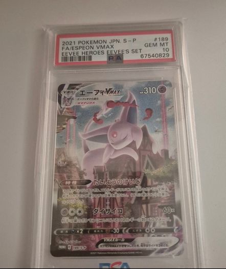 Pokemon Card Japanese - Espeon Vmax #189 - PROMO Eevee Heroes - PSA 10