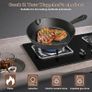 Pre-Seasoned Cast Iron skillets,4 Piece Durable Pots and Pans Set with Handle Covers for Grill, BBQ, Camping Fire, Stovetop, Kitchen and Camping Cookware Image 6