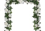 Huryfox Artificial Flowers Garlands - 2 Strand 230cm Long Artificial Flower Vines for Decorations, Faux White Rose Floral Arch with Realistic Design for Home, Garden, Indoor/Outdoor Weddings, Parties