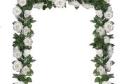 Huryfox Artificial Flowers Garlands - 2 Strand 230cm Long Artificial Flower Vines for Decorations, Faux White Rose Floral Arch with Realistic Design for Home, Garden, Indoor/Outdoor Weddings, Parties