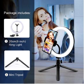 Selfie Ring Light With Tripod Photography Led Rim Of Lamp Mobile Holder Support Tripod Stand Ringlight For Live Video Streaming