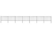 Garden Fence with Spear Top Steel 11.9x1.2 m Black