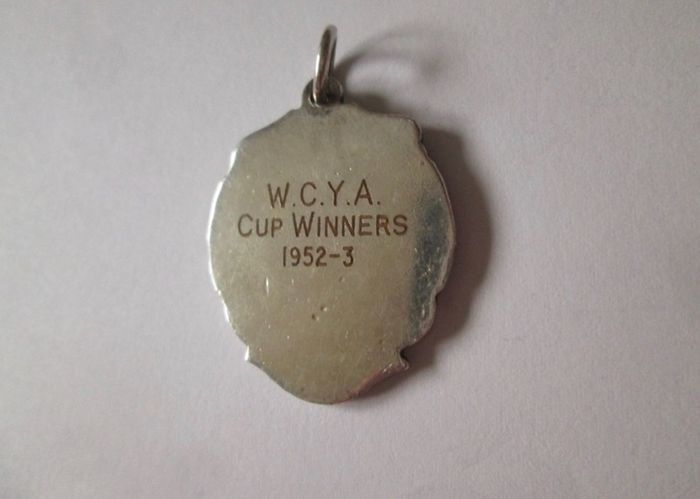 4x medals uk football division soccer silver 1950 staines district