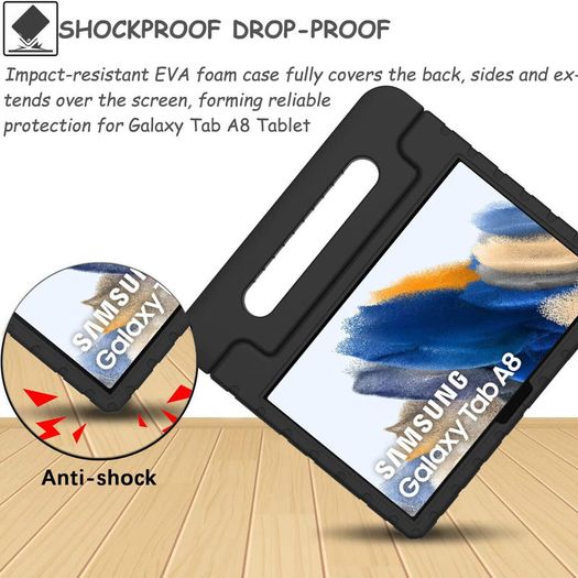 For Samsung Galaxy Tab A8 10.5 2021 Case Kids Shockproof Tablet Smart Cover EVA New Black - FHT11SMTK1