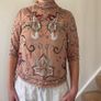 Folkster blush pink / cream sequin embellished and beaded high neck top Image 8