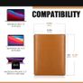 Dadanism 13 Inch Laptop Sleeve Case for MacBook Air M3 13.6" 2024, MacBook Air 13.6" M2 2022, Ultra Slim PU Leather Spill-Proof Protective Bag Pouch Case, Brown Image 7