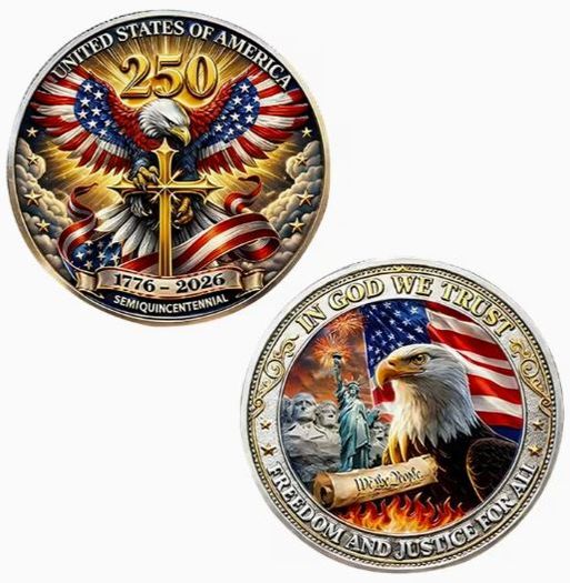 Commemorative Coin 250Th Anniversary USA Independence Day, New.
