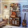 Record Player Stand with Vinyl Storage, Turntable Stand Holds Up to 400+Albums, 5 Layer Image 3