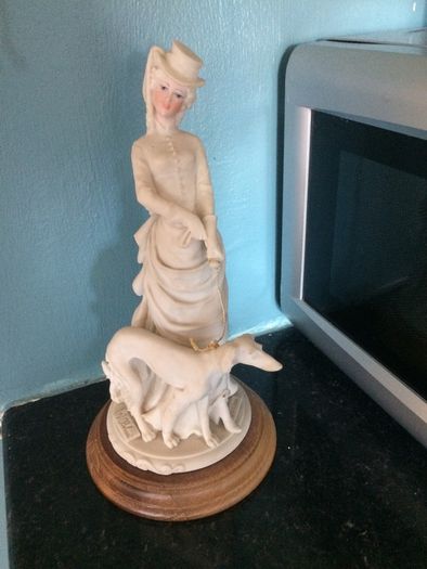 Vintage A.Belcari Lady & Dog 1985