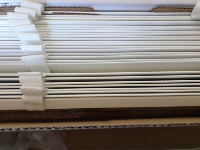 Satin Pure White Wood Blinds x 2