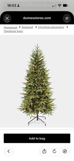 7 Foot Slim Silverthorne Christmas Tree from Dunnes Stores