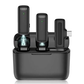 Wireless Lavalier Microphone Charging Case Mic Portable Audio Video Recording for iPhone Android Camera Notebook Live Gaming Mic