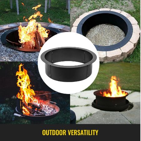 Fire Pit Ring/Liner Easy to Assemble Install Q235 Steel Outside Diameter 36" for Outdoor Camping Fishing Barbecue