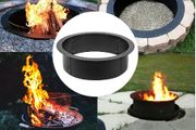 Fire Pit Ring/Liner Easy to Assemble Install Q235 Steel Outside Diameter 36" for Outdoor Camping Fishing Barbecue