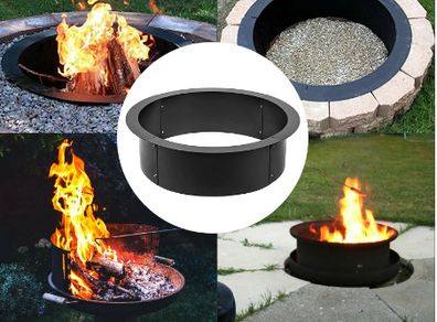 Fire Pit Ring/Liner Easy to Assemble Install Q235 Steel Outside Diameter 36" for Outdoor Camping Fishing Barbecue