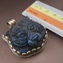 Labradorite Tiger Face Carved Stone Vintage Brass Pendant Image 5