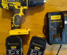 Stanley FatMax FMC625 Drill + 2 Batteries (Charger not working)