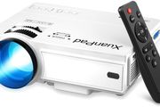 Video Projector, 55000 Hours Multimedia Home Theater Movie Projector, Compatible with TV Stick, Full HD 1080P Supported, HDMI, VGA, USB, AV, Laptop, iPhone, Android Smartphone