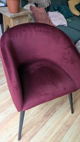 4 Red Velvet Dining Chairs