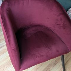 4 Red Velvet Dining Chairs