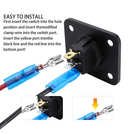 5 Switch 20A blue circular joystick switch panel with 3-pin aluminum waterproof 12V, suitable for cars, trucks, Camper Van boats, RVs, yachts, etc