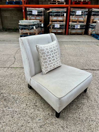 Grey velvet low accent chair (Kelly Hoppen interior designer)