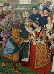 An Original Rare Antique Print from Picture Relics - Enea Silvio Piccolomini by 'PINTURICCHIO' Dated: 1488