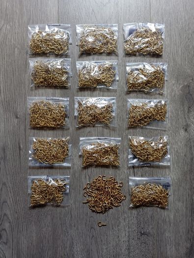 1500 Small Brass Cup Hooks