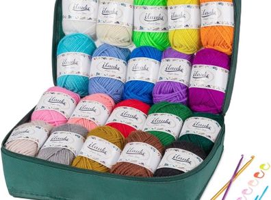 NEW SALE | Crochet Yarn 20 Colours x 30 g Hand Knitting Yarns, Acrylic Wool for Knitting, Crochet and Crafts