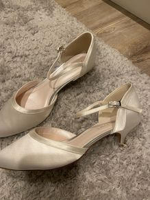 Rainbow club ivory satin wedding shoes
