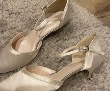 Rainbow club ivory satin wedding shoes