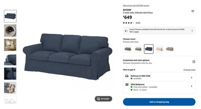 3-seater sofa - cream textured fabric