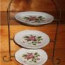 Vintage Wrought Iron & Bone China Serving Stand Image 6