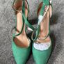 CH CREATION Green Suedette Strappy Heels Size 5! Image 3