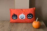 Halloween 3 pumpkins cushion cover - new
