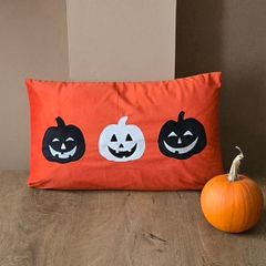 Halloween 3 pumpkins cushion cover - new