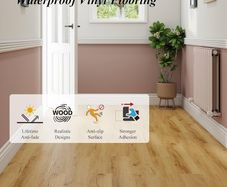 Self-Adhesive Vinyl Flooring Plank, 36 Pack Natural Wood Grain Peel and Stick Flooring Waterproof for DIY Installation, Cover 5 m