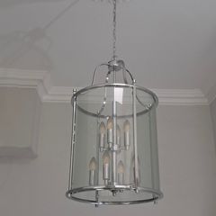 Grande 8 and 12 light celing pendent chrome lanterns