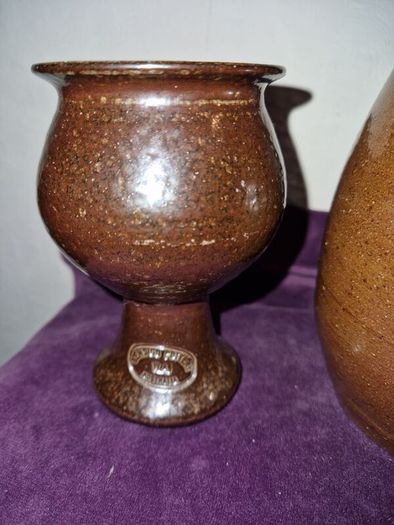 Vintage Australian Bendigo Pottery wine goblets and carafe