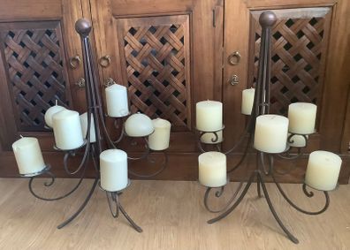2 Large Bronze Colour Candelabras