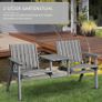 Outdoor Furniture Patio Wooden Tete a Tete Garden Bench Chair with Table Conversation Set Image 4