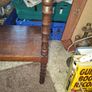 Two Tiered Side Table featuring Turned Wood Legs and a Scalloped Edge Top Image 2