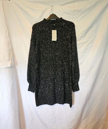 Mint Velvet Black Sparkly Jumper Dress