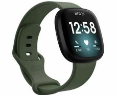 SMALL Green Silicone Band Strap For Fitbit Versa 3, Versa 4, Sense, Sense 2