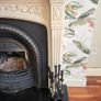 Traditional Cream Stone Fireplace Suite with Cast Iron Insert & Black Hearth Image 5