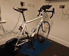 Road Bike and Tacx Flux 2